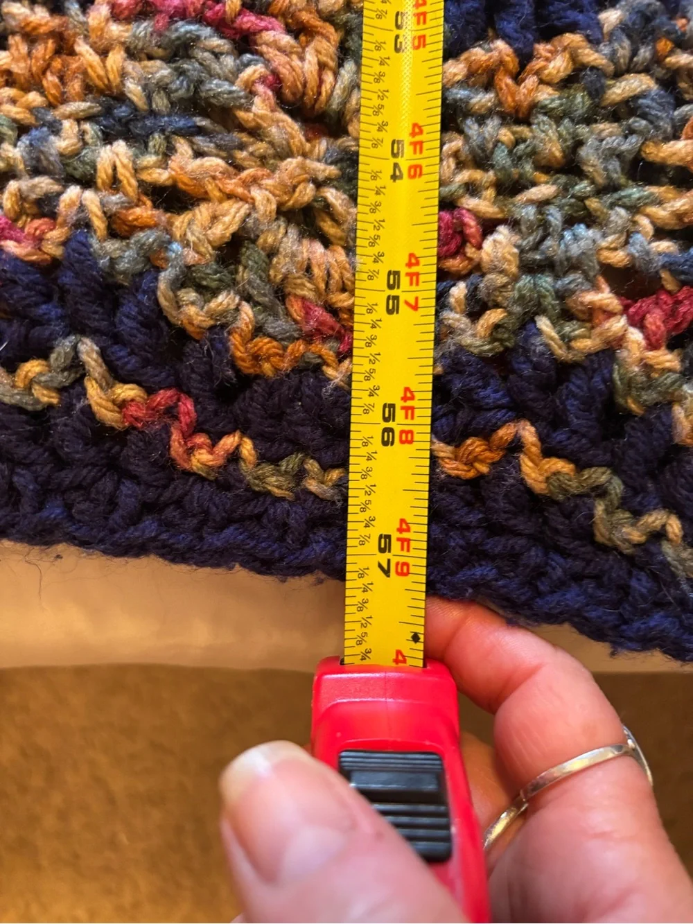 Hand Crochet large Afghan with fringe